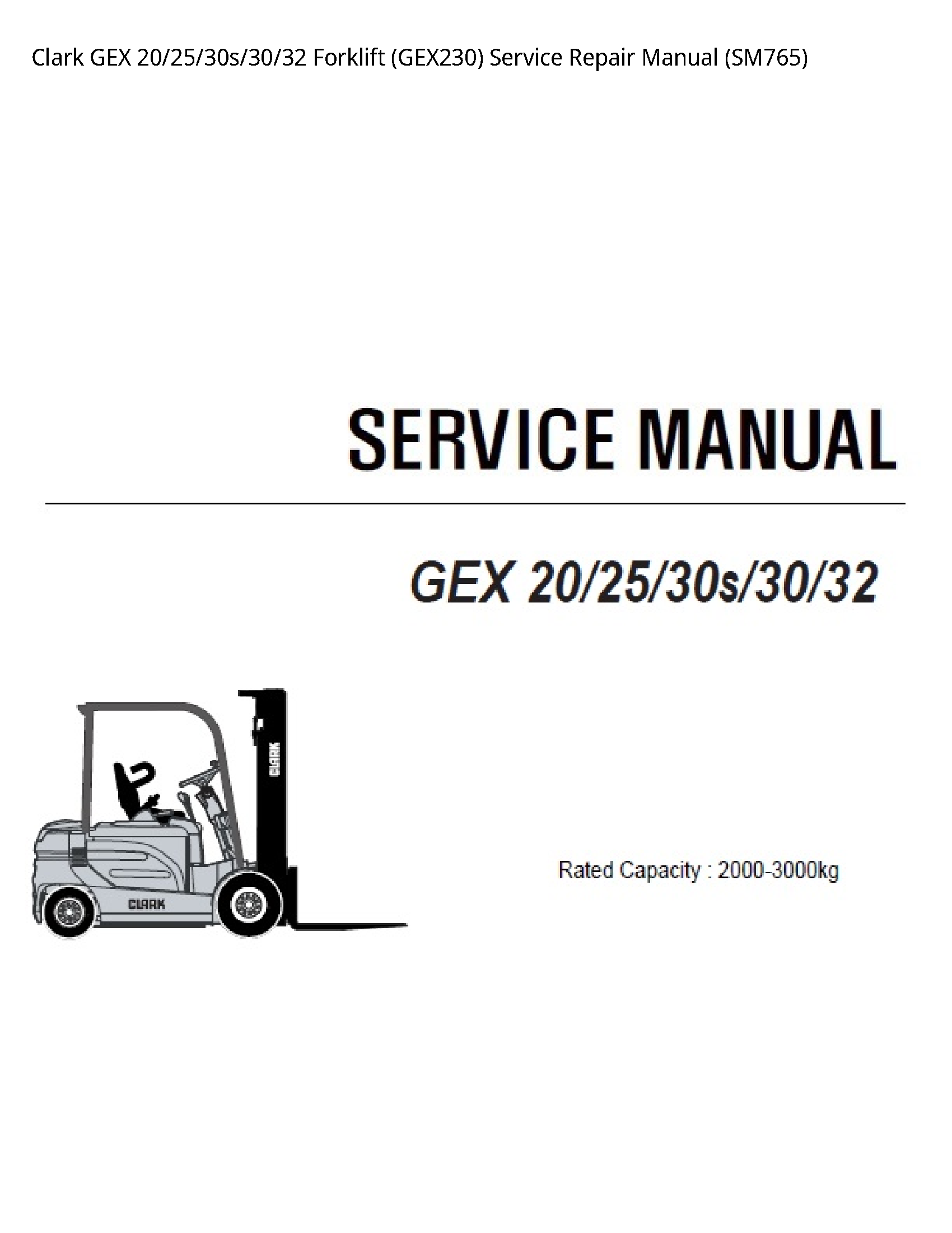 Clark 20 GEX Forklift manual