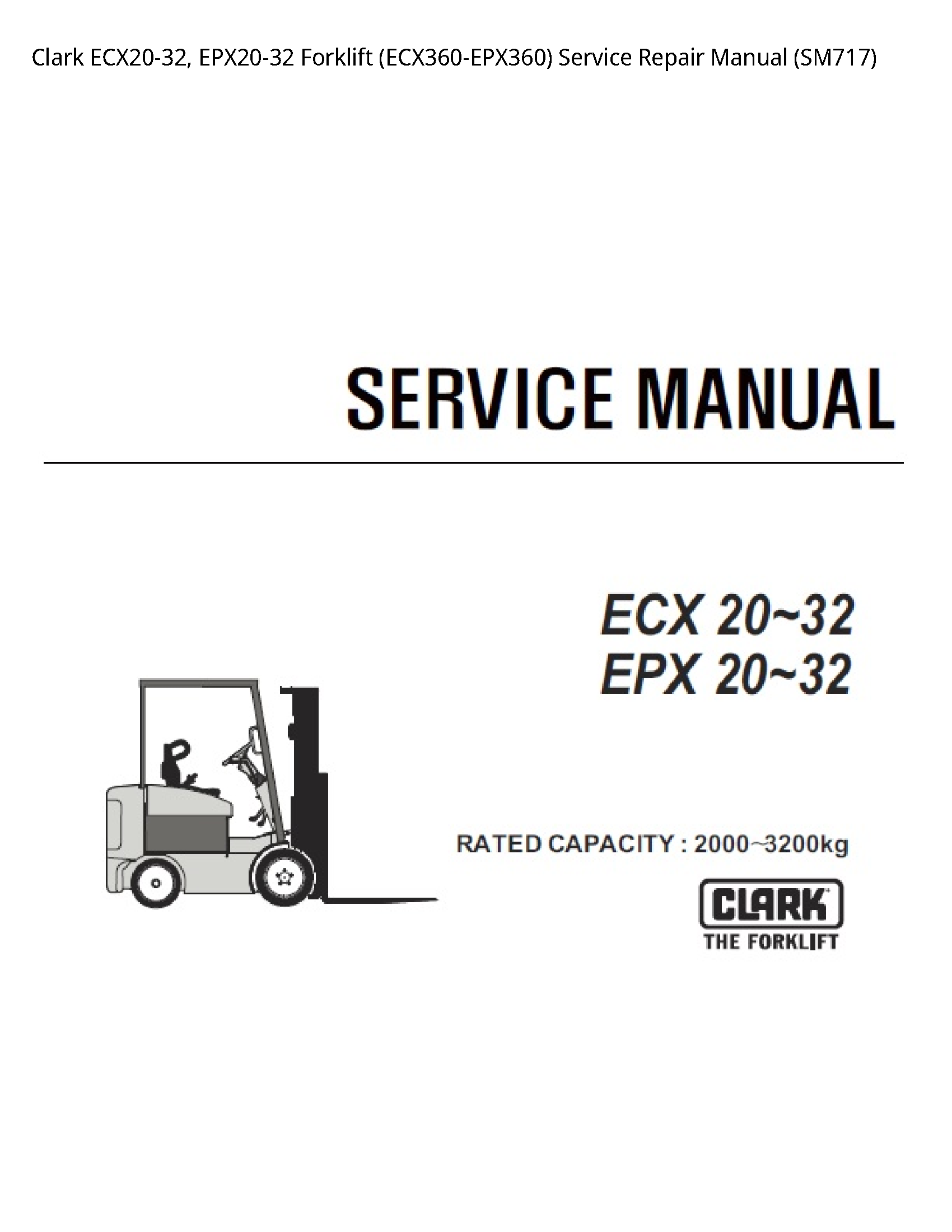 Clark ECX20-32 Forklift manual