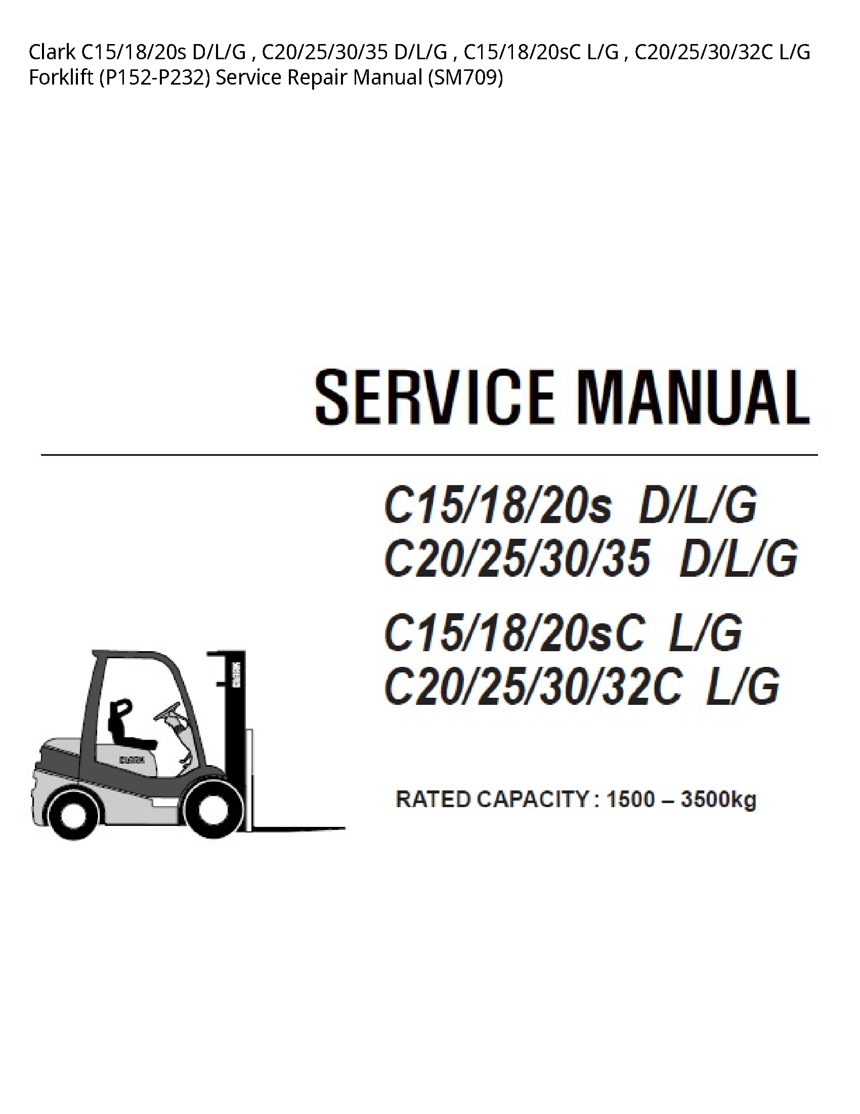 Clark C15 D/L/G D/L/G L/G L/G Forklift manual