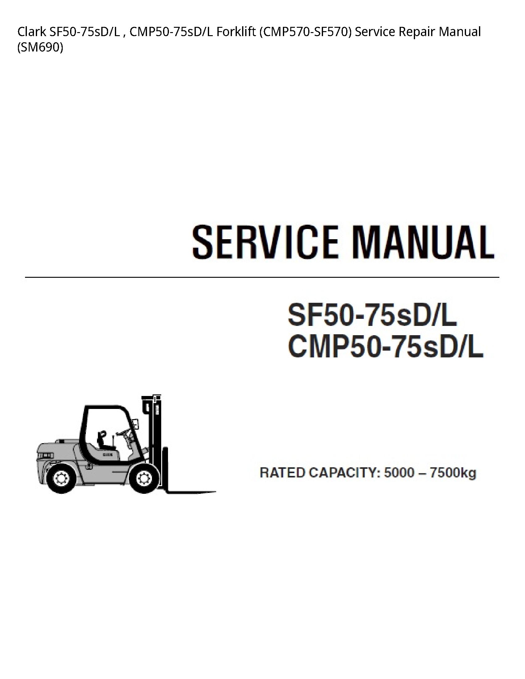 Clark SF50-75sD Forklift manual