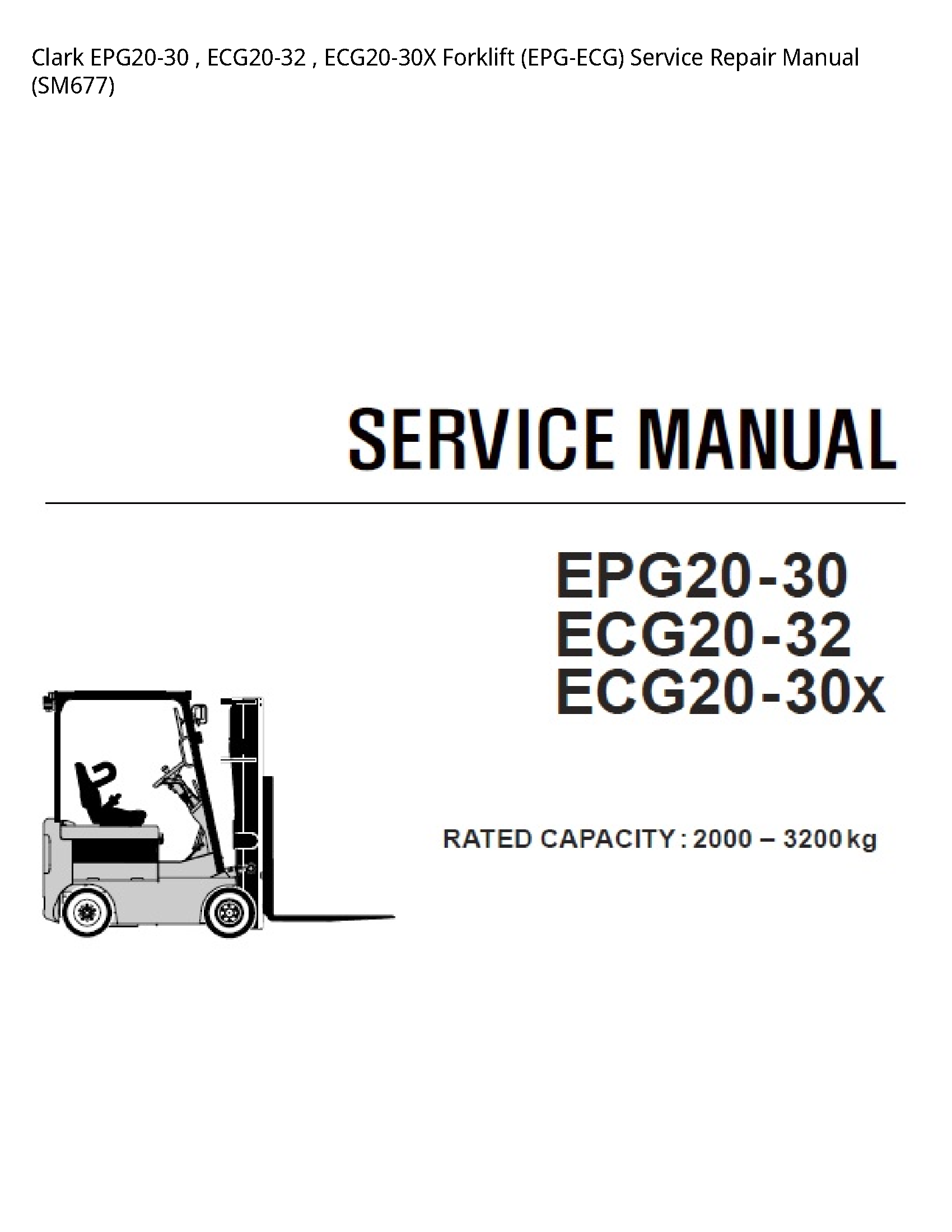 Clark EPG20-30 Forklift (EPG-ECG) manual