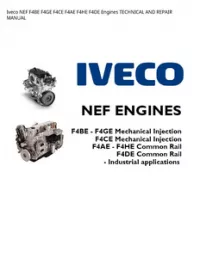Iveco NEF F4BE F4GE F4CE F4AE F4HE F4DE Engines TECHNICAL AND REPAIR MANUAL preview