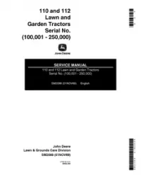 John Deere 110 and 112 Lawn and Garden Tractors Service Manual - SM2088 preview
