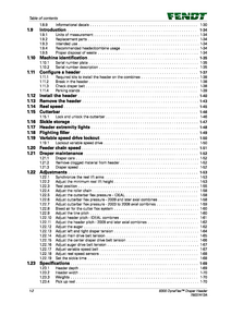 Fendt 9340 Draper Header DynaFlex) manual