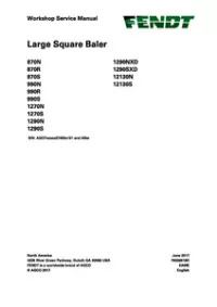 Fendt 870  990 12130S 1270 1270S 1290 1290xd 12130 Large Square Baler Service Repair Manual preview