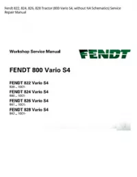 Fendt 822  824  826  828 Tractor (800 Vario S4  without NA Schematics) Service Repair Manual preview