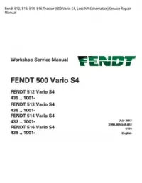 Fendt 512  513  514  516 Tractor (500 Vario S4  Less NA Schematics) Service Repair Manual preview
