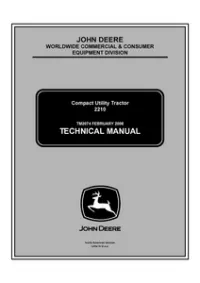 John Deere 2210 Compact Utility Tractor Service Manual - TM2074 preview