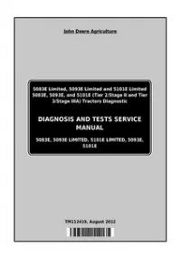 John Deere 5083E, 5093E, 5101E & Ltd Models Tractor  Shop Service Manual - TM112419 preview