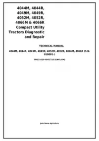 John Deere 4044M 4044R 4049M 4049R 4052M 4052R 4066M 4066R Compact Utility Tractor Service Manual - TM131019 preview