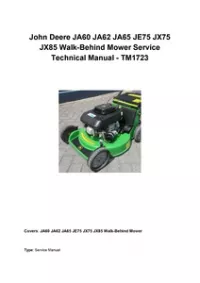 John Deere JA60 JA62 JA65 JE75 JX75 JX85 Walk-Behind Mower Service Technical Manual - TM1723 preview