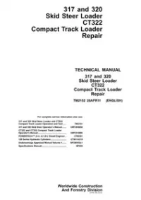 John Deere 317 and 320 Skid Steer Loader, CT322 Compact Track Loader Service Repair Manual - TM2152 preview