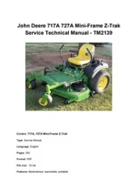 John Deere 717A 727A Mini-Frame Z-Trak Service Technical Manual - TM2139 preview