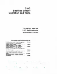 John Deere 310G Backhoe Loader Service Repair Workshop Manual - TM1885 preview