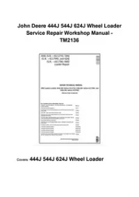 John Deere 444J 544J 624J Wheel Loader Service Repair Workshop Manual - TM2136 preview