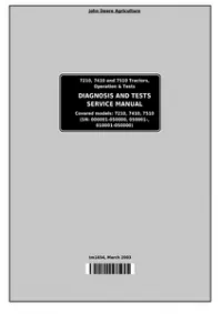 John Deere 7210, 7410, 7510 Tractors Diagnostic and Tests Service Manual - TM1654 preview