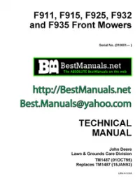John Deere F911 F915 F925 F932 F935 Front Mower Service Repair Workshop Manual - TM1487 preview