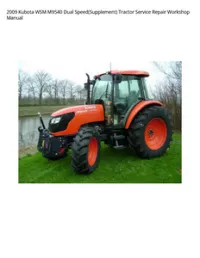 2009 Kubota WSM M9540 Dual Speed(Supplement) Tractor Service Repair Workshop Manual preview