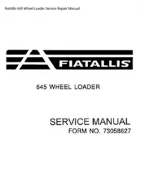 FiatAllis 645 Wheel Loader Service Repair Manual preview