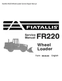 FiatAllis FR220 Wheel Loader Service Repair Manual preview