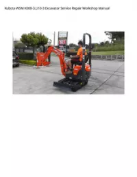 Kubota WSM K008-3 U10-3 Excavator Service Repair Workshop Manual preview