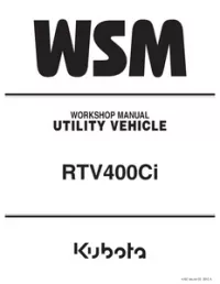 Kubota WSM RTV400Ci Utility Vehicle Service Repair Workshop Manual preview