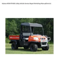 Kubota WSM RTV900 Utility Vehicle Service Repair Workshop Manual(French) preview