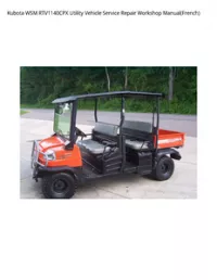 Kubota WSM RTV1140CPX Utility Vehicle Service Repair Workshop Manual(French) preview