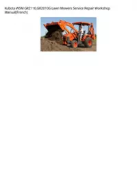 Kubota WSM GR2110 GR2010G Lawn Mowers Service Repair Workshop Manual(French) preview