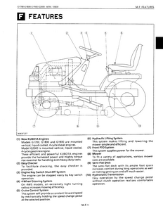 Kubota G2000 WSM Lawn Mowers manual