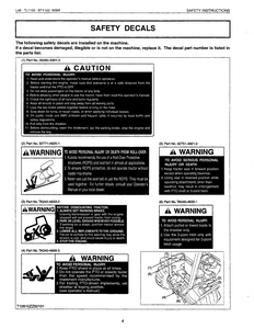 Kubota BT1100 WSM Front Backhoe manual