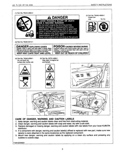 Kubota BT1100 WSM Front Backhoe service manual