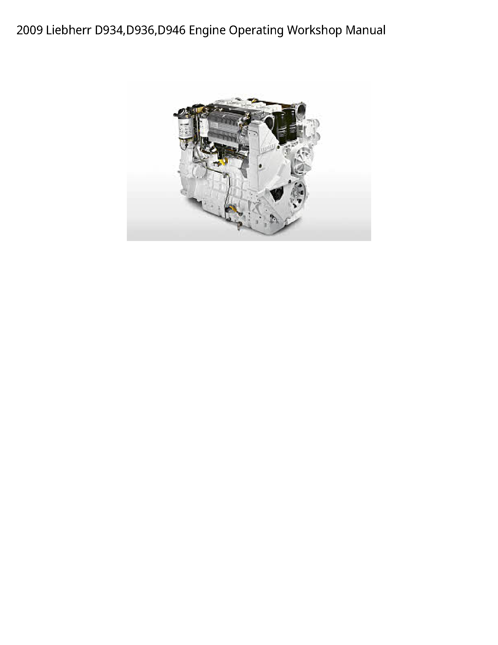 Liebherr D934 Engine manual
