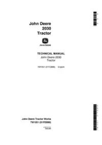 John Deere 2030 Tractor Technical Repair Service Manual - TM1051 preview