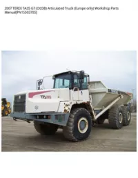 2007 TEREX TA35 G7 (OCDB) Articulated Truck (Europe only) Workshop Parts Manual[PN15503705] preview