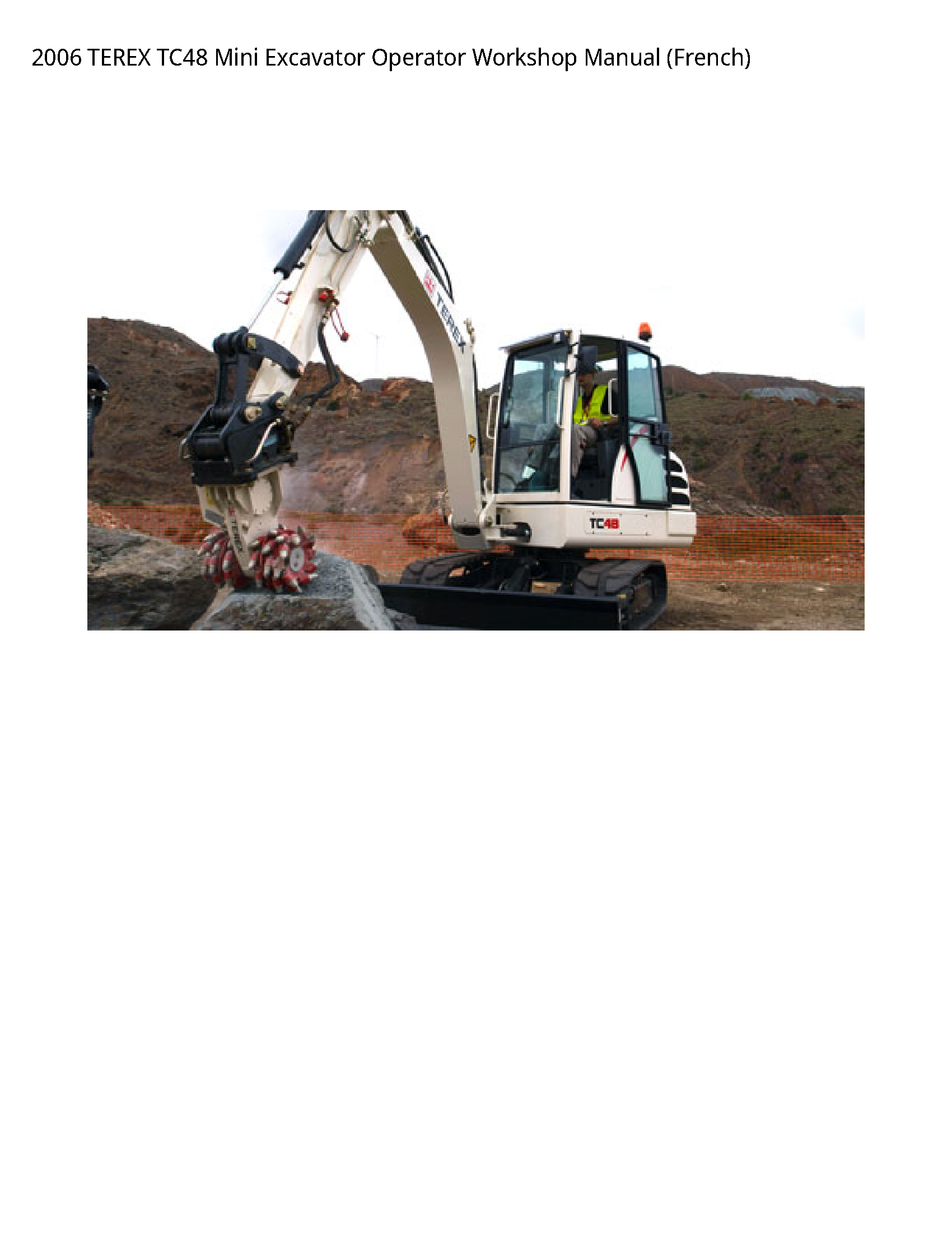 Terex TC48 Mini Excavator Operator manual