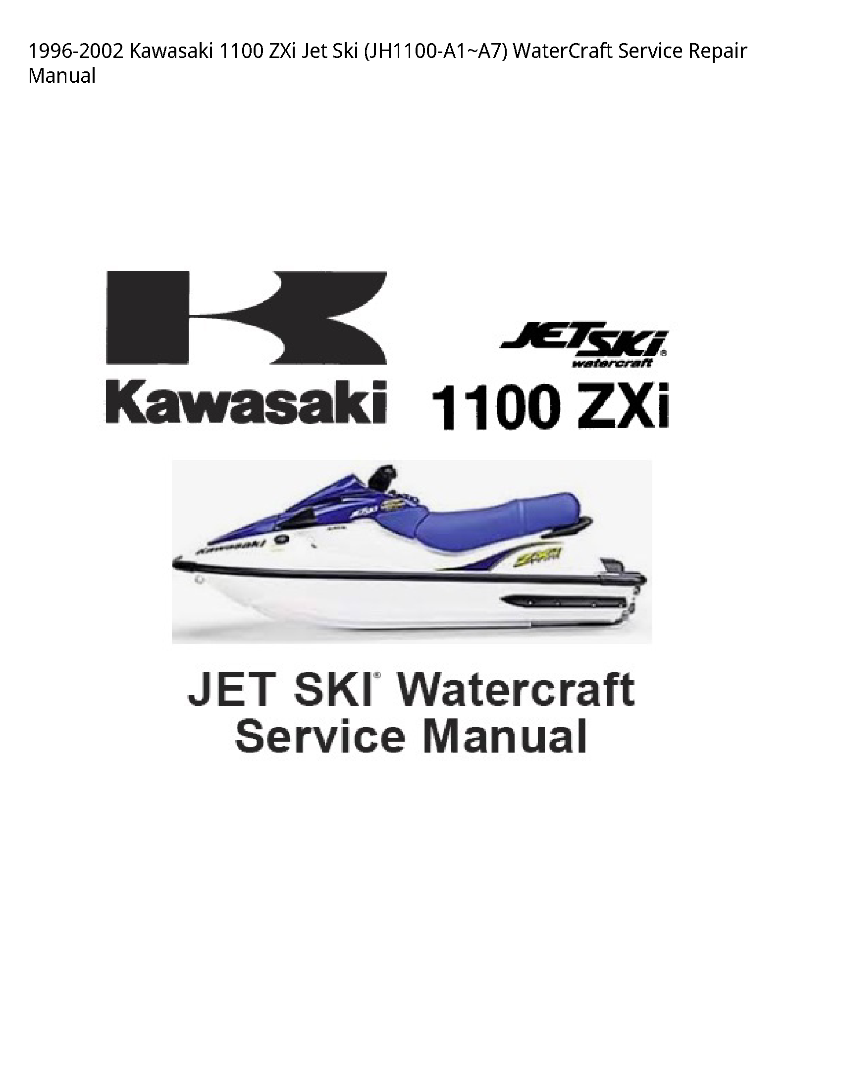 Kawasaki 1100 ZXi Jet Ski WaterCraft manual