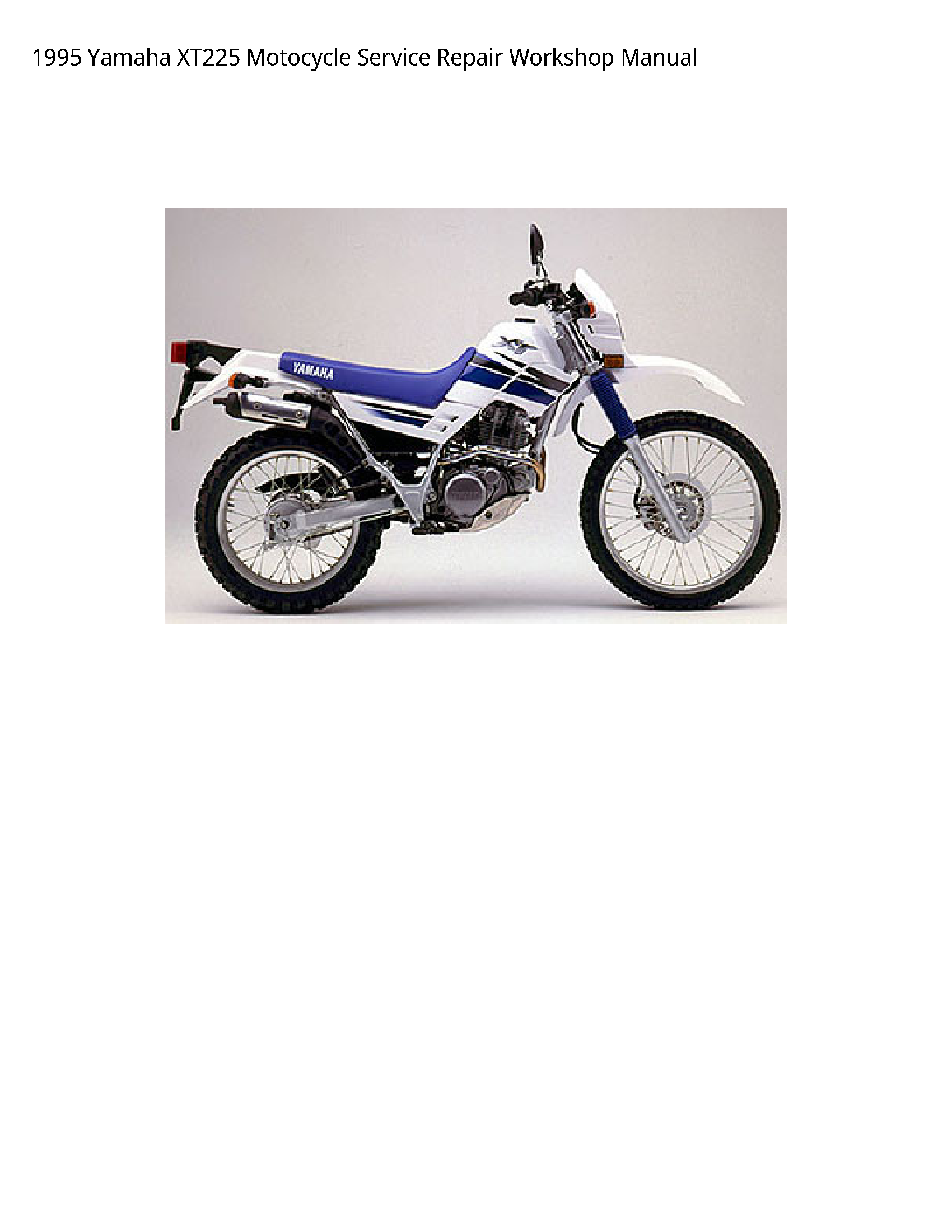 Yamaha XT225 Motocycle manual