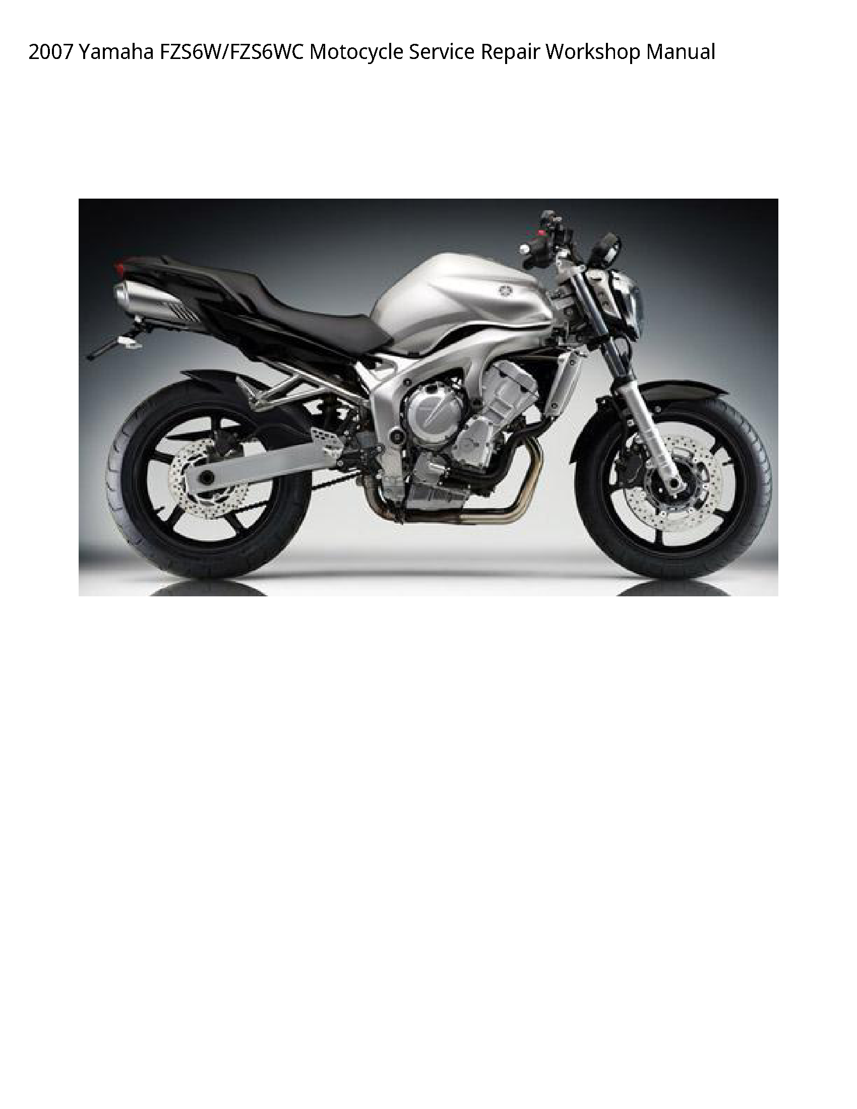 Yamaha FZS6W Motocycle manual