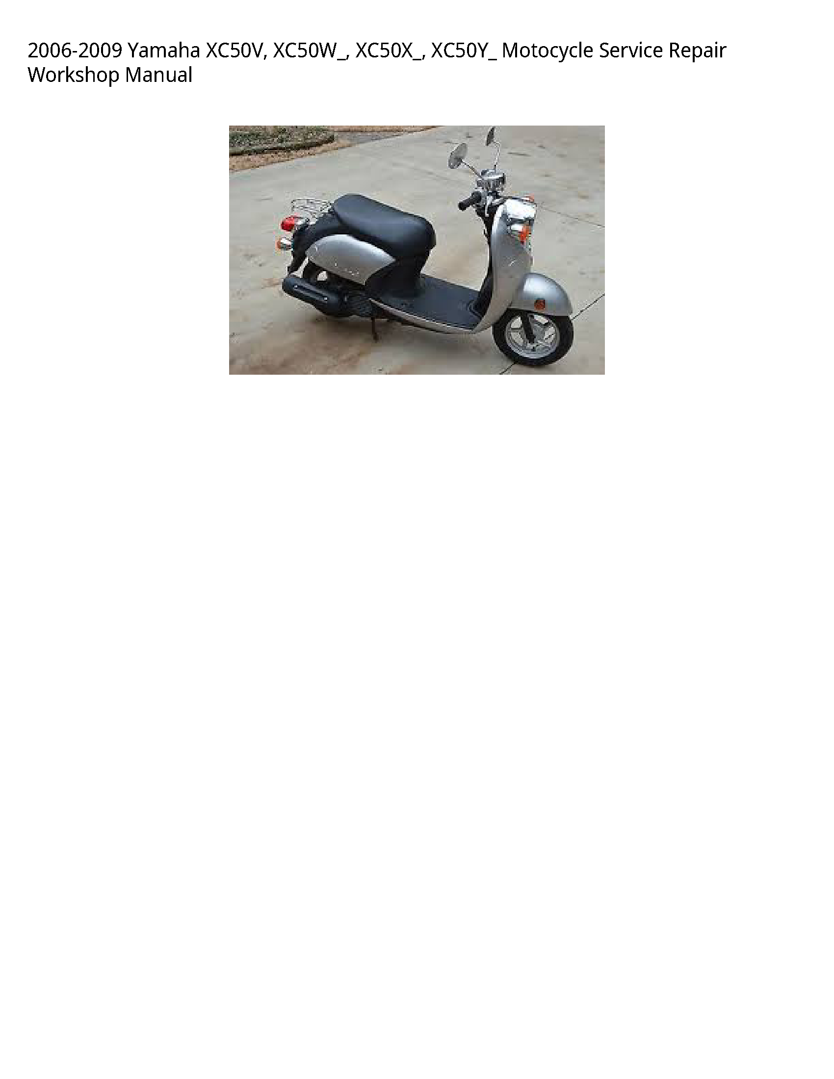 Yamaha XC50V Motocycle manual