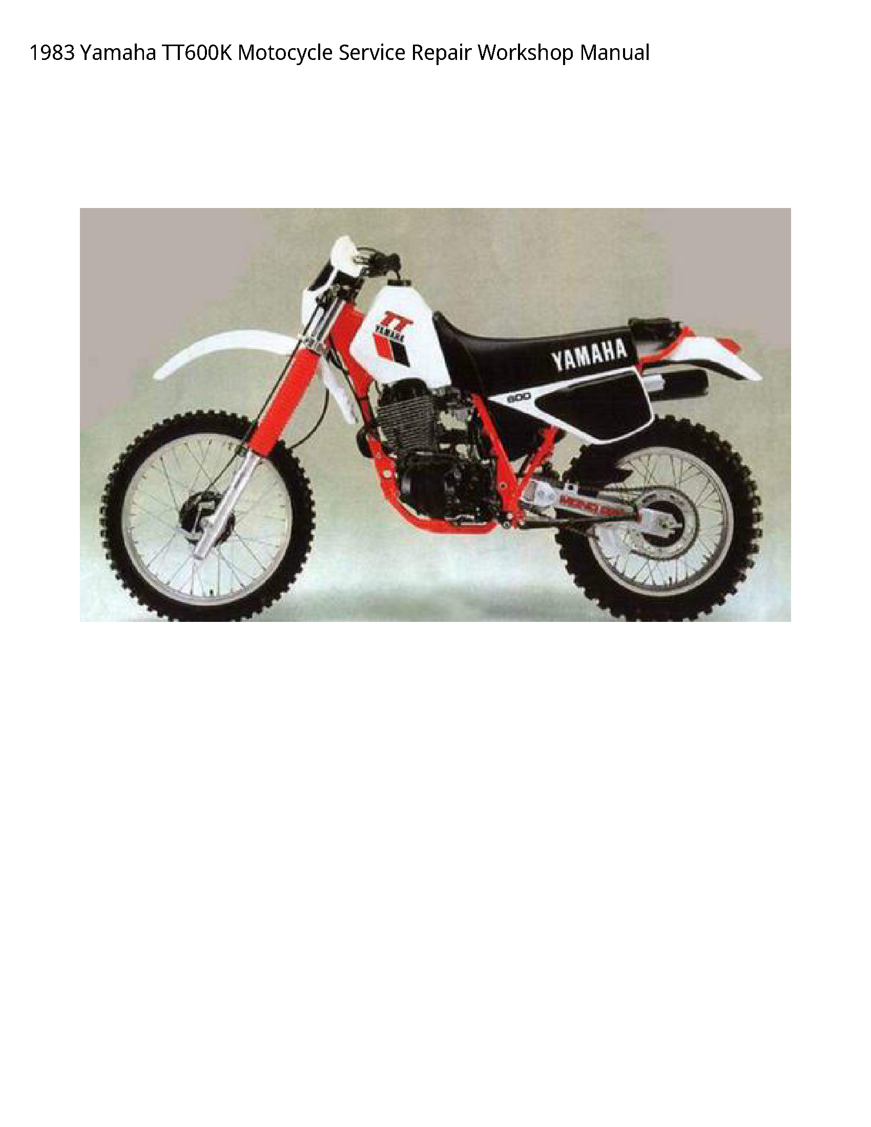 Yamaha TT600K Motocycle manual