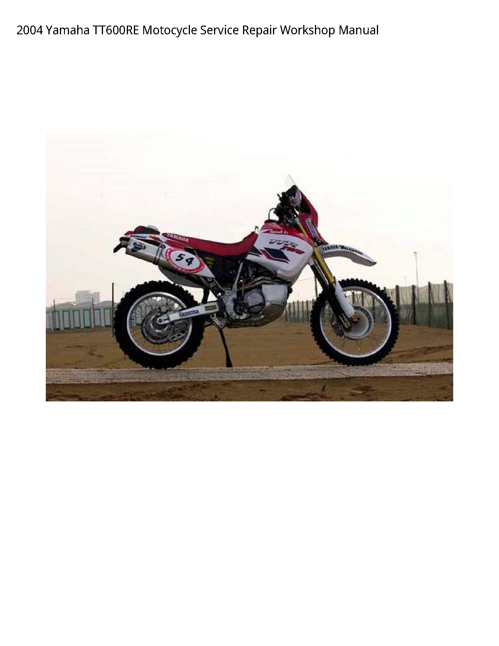 Yamaha TT600RE Motocycle manual