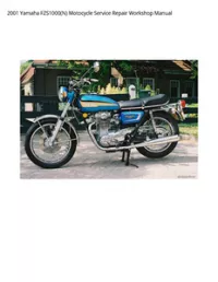 2001 Yamaha FZS1000(N) Motocycle Service Repair Workshop Manual preview