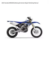 2003 Yamaha WR450F(S) Motocycle Service Repair Workshop Manual preview