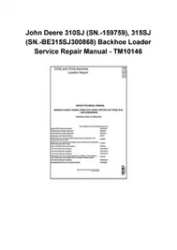 John Deere 310SJ (SN.-159759), 315SJ (SN.-BE315SJ300868) Backhoe Loader Service Repair Manual - TM10146 preview