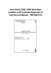 John Deere 318E, 320E Skid Steer Loaders w.EH Controls Diagnostic & Test Service Manual - TM13007X19 preview