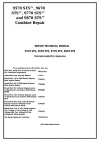 John Deere 9570 STS, 9670 STS, 9770 STS and 9870 STS Combines Service Repair Manual - TM101919 preview