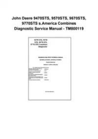 John Deere 9470STS, 9570STS, 9670STS, 9770STS s.America Combines Diagnostic Service Manual - TM800119 preview