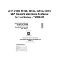John Deere 5045E, 5055E, 5065E, 5075E USA Tractors Diagnostic Technical Service Manual - TM902419 preview