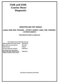 John Deere 550K, 650K Crawler Dozer (S.N.from 275977) Diagnostic and Test Service Manual - TM13356X19 preview